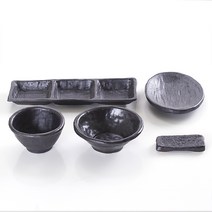토가마 느낌 1인세트, 5종 (밥공기, 국공기, 접시, 종지, 수저침)