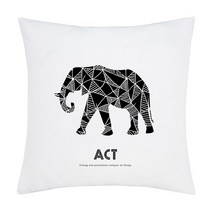화이트라인 패턴 코끼리 쿠션/방석커버