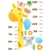 데코사랑 포인트 스티커, (PS-60038) 기린 키재기 /2장1세트 /투명원단