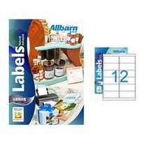[올바른] 고광택라벨 (레이저용) -12칸(2X6), 50매, AL212AT