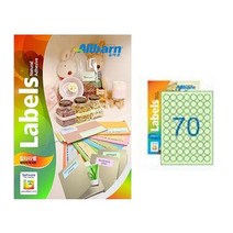 [올바른] 칼라라벨 연두 (레이저 잉크젯공용) -(원형70칸), 70칸, 50매