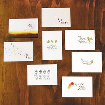 1AM 캘리그라피 엽서세트 3Happy 8매입, 1세트