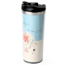 동양 신지카토 스텐 텀블러, 라이온(하늘색), 430ml