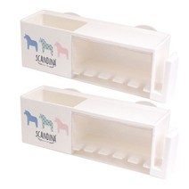 샤바스 스칸디나 흡착 치솔걸이 대, 말, 2개