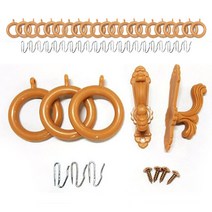 지앤지 커텐링, 우드, 커텐링 24개+커텐핀24개_화이트+후사고리2개+피스4개