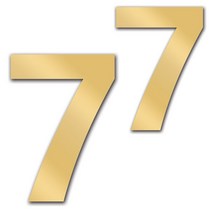 문자 7 아크릴 미러 모던 2p, 금색