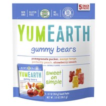 야미얼스 구미 베어 스낵 5개입, 석류, 딸기, 망고, 복숭아(Pomegranate, Strawberry, Mango, Peach), 1개