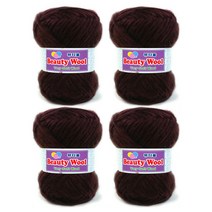 뷰티울 털 뜨개실 80g x 4p, 258 밤색, 4개