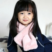우주아이 여아용 포근 퍼 머플러