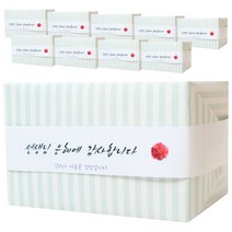 민트 스트라이프 포장지, 혼합색상, 10장