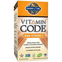 Garden of Life 비타민 코드 로우 비타민 C 500mg 비건 캡슐, 120개입, 1개
