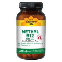 Country Life 메틸 B12 5000mcg 로젠지, 60개입, 1개, 60정