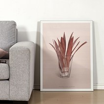 서우 액자테이블 중 60 x 48cm, 핑크 잎사귀
