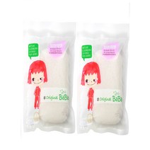 엄마바바 사각 오리지널 곤약 유아 목욕스펀지, 순수, 2개