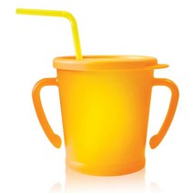 아가프라 유아용 매직 빨대컵 300ml, 오렌지, 1개