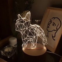 마이플레이 아크릴 3D입체 강아지 무드등, 투명