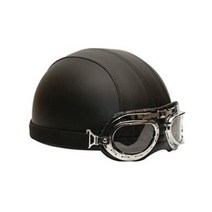 오토바이 스쿠터 헬멧 / 연예인 클래식 가죽 고글 헬멧 가죽블랙