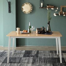 베스트리빙 캔버라 6인용 원목 식탁, 내츄럴화이트