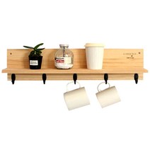 럼버잭 원목 후크 2단 벽선반