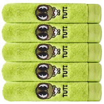 소프트터치 에그구그 캐릭터 수건 150g, 터티(그린), 5개