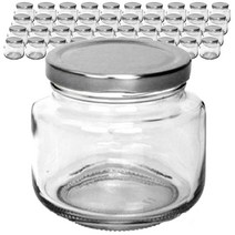 삼광글라스 250 높은 유리병 벌크 + 뚜껑 70mm 실버 + 수축필름, 255ml, 48개