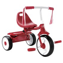 [유모차아기유아세발자전거자전거돌] 라디오플라이어 접이식 유아용 세발자전거, 레드
