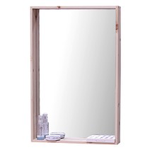 리노 프리미엄 원목 거울 선반형 450/700, 자연 원목