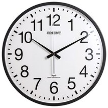 오리엔트 OT767RC RC전파수신 자동시간맞춤 오피스벽시계, 블랙&화이트