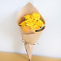 모리앤 조화 비누꽃 벨라 장미꽃다발, 옐로우