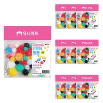 유니아트 G002 2000 반짝이퐁퐁 1번 사이즈혼합 폼폼이, 혼합 색상, 10개