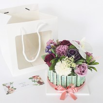 모리앤 비누꽃 플라워 용돈케익 소, 퍼플