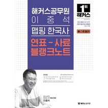 2022 해커스공무원 이중석 맵핑 한국사 연표-사료 블랭크노트(9급 공무원)