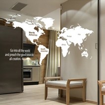 노아데코 (그래픽 스티커)세계지도 스티커 핑크