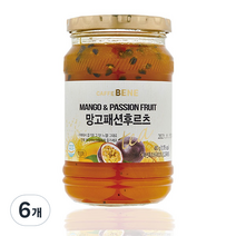카페베네 망고 패션 후르츠 차, 480g, 6개