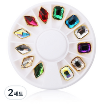 메이브라운 캡스톤다이아 네일스톤 파츠 세트 M02192, 혼합 색상, 2세트