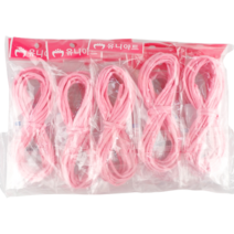 유니아트 칼라지끈 두꺼운 지끈 4mm 연분홍, 10개입, 핑크