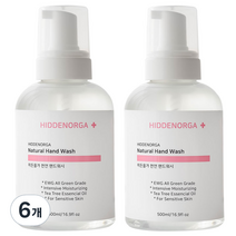 히든올가 약산성 거품 물비누 대용량 핸드워시, 6개, 500ml