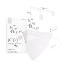 다나마스크 뉴다나온숨 새부리형 쿨마스크 대형 KF80, 50개입, 1개, 흰색