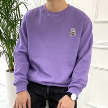 오티디 남녀공용 오버핏 쮸리 베어자수패치 맨투맨