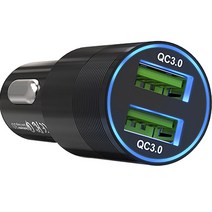 디패스트 36W USB 퀵차지 12V 24V 겸용 QC 3.0 듀얼 차량용 고속 충전기 시거잭, DF-CS01