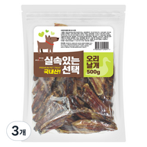 펫츠몬 실속있는선택 애견 수제간식 500g, 오리날개, 3개