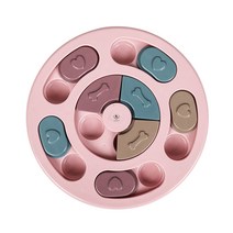 딩동펫 반려동물 지능개발 퍼즐간식토이 IQ 장난감 라운드 지름 23cm x 높이 2.5cm, 핑크, 1개