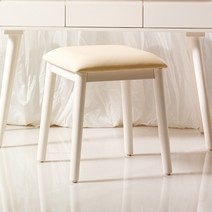 파로마 아그네스 원목도장 원형다리 의자, 크림화이트