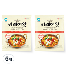 청정원 카레여왕 토마토앤요구르트, 108g, 6개