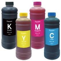 풀컬러즈 엡손 전기종 호환 리필잉크 500ml 4종, 검정, 파랑, 노랑, 빨강, 1세트