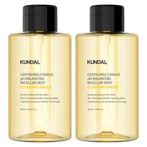 쿤달 pH 밸런싱 미셀라 딥 클렌징 워터, 500ml, 2개