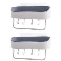미카엘 주방 욕실 수건 다용도 수납 행거, 2개, 화이트 그레이