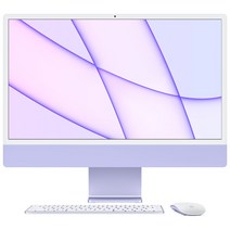 Apple 2021 아이맥 24, 퍼플, M1, Apple M1 8 core, SSD 512GB, 8GB, Retina 4.5K, Gigabit Ethernet, Z1310001E, CTO