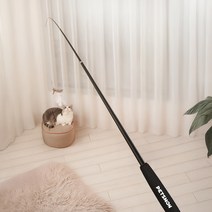 펫츠몬 고양이 장거리 1.8m 4단 깃털 낚싯대, 블랙, 1개 대표사진