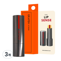 그라펜 립 센스 남성 립밤 3.9g, 혼합 색상, 3개